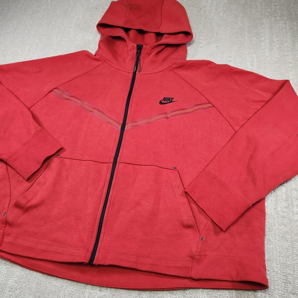Nike Tech Fleece‎ Hoodie Women XXL Windrunner Red Athleisure Full Zip